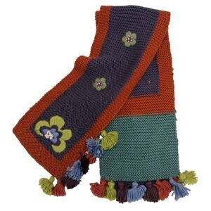 Little Journeys Chicago Kors Hand Knit Multi Color Rectangle Scarf